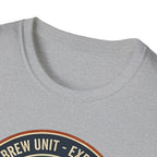 Stayed for the Coffee mountain camping badge T-Shirt | coffee hiking logo