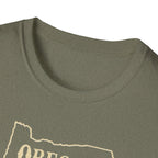 Oregon Bigfoot T-Shirt | Sasquatch Forest State Outline