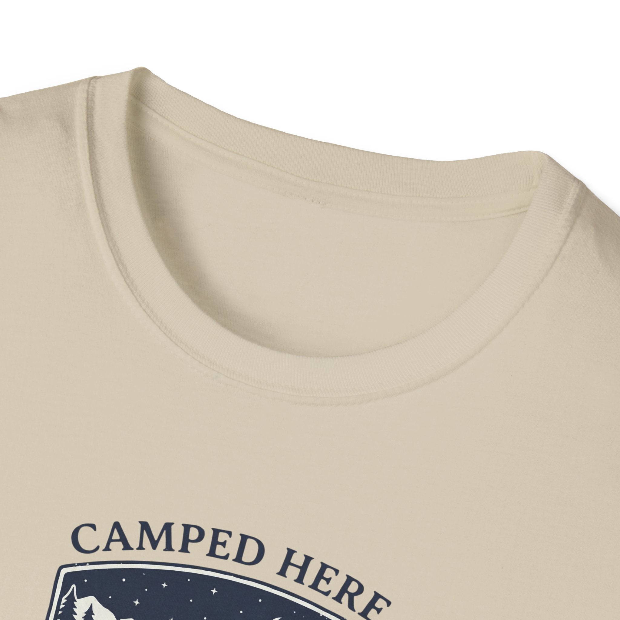 Camped Here Close Enough | T-Shirt, Canoe Lake Camping Graphic