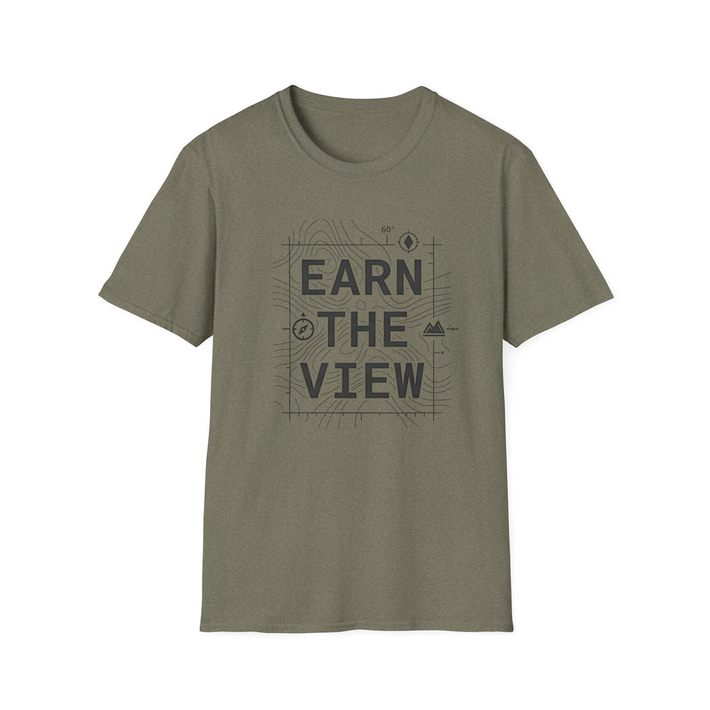 Earn The View T-Shirt | Hiking Adventure Typography Shirt