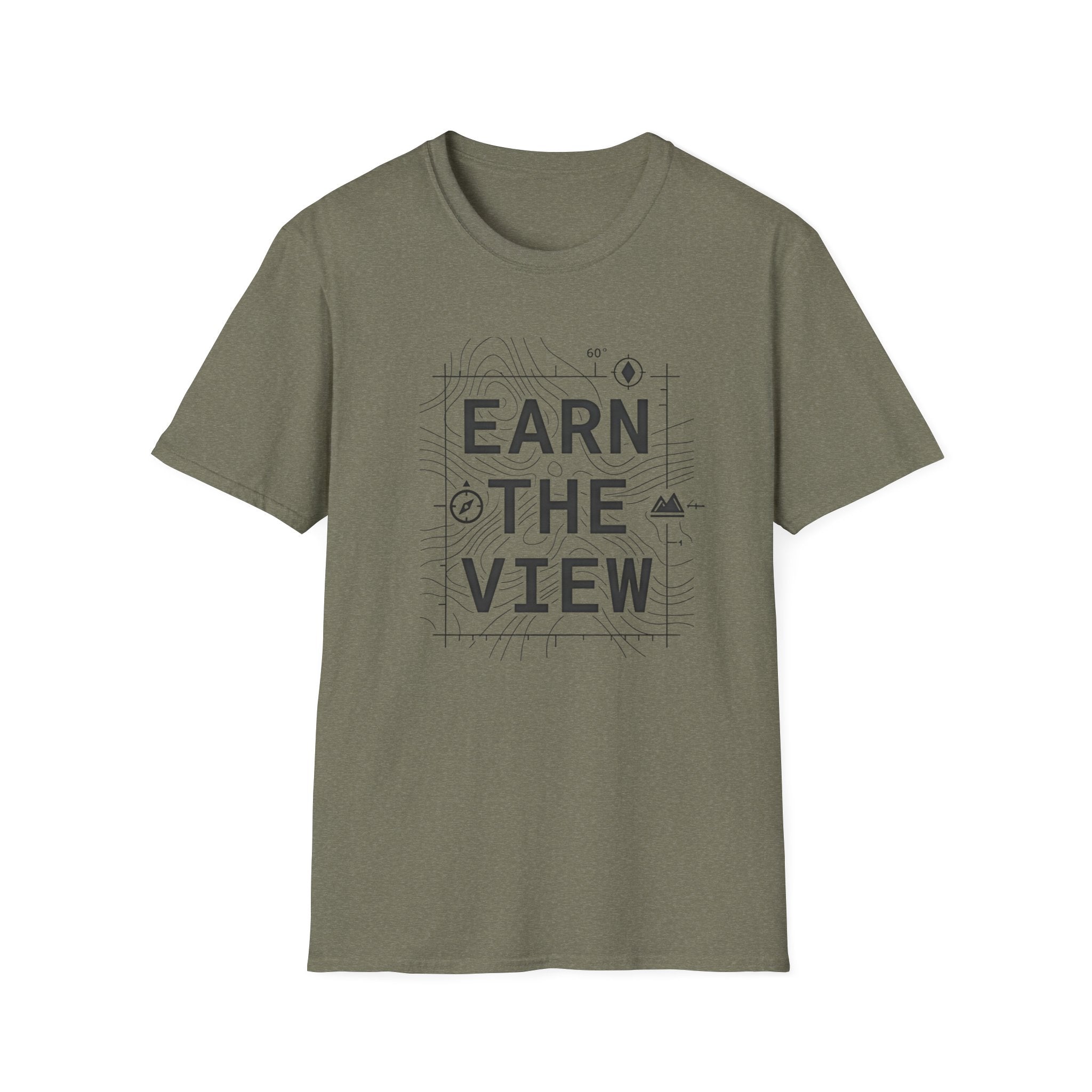 Earn The View T-Shirt | Hiking Adventure Typography Shirt