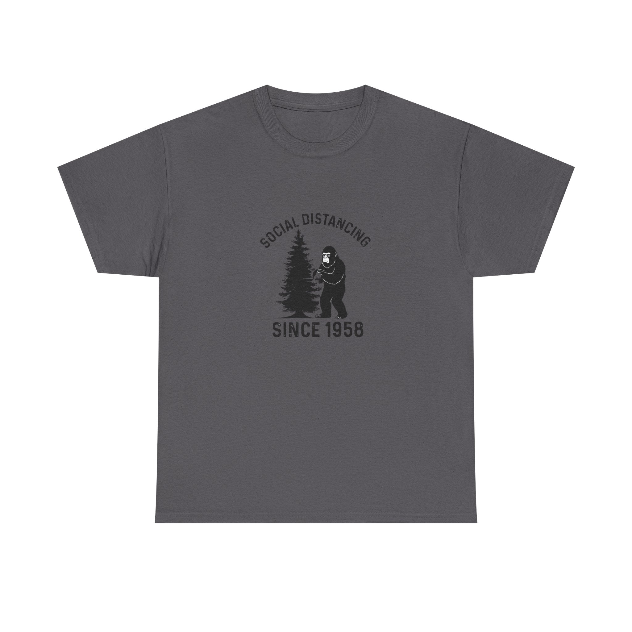 Bigfoot Social Distancing Since 1958 Tee | Sasquatch Forest Graphic Shirt