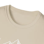 Mountain Heartbeat T-Shirt — Minimalist Mountain ECG Tee for Hikers & Outdoor Lovers