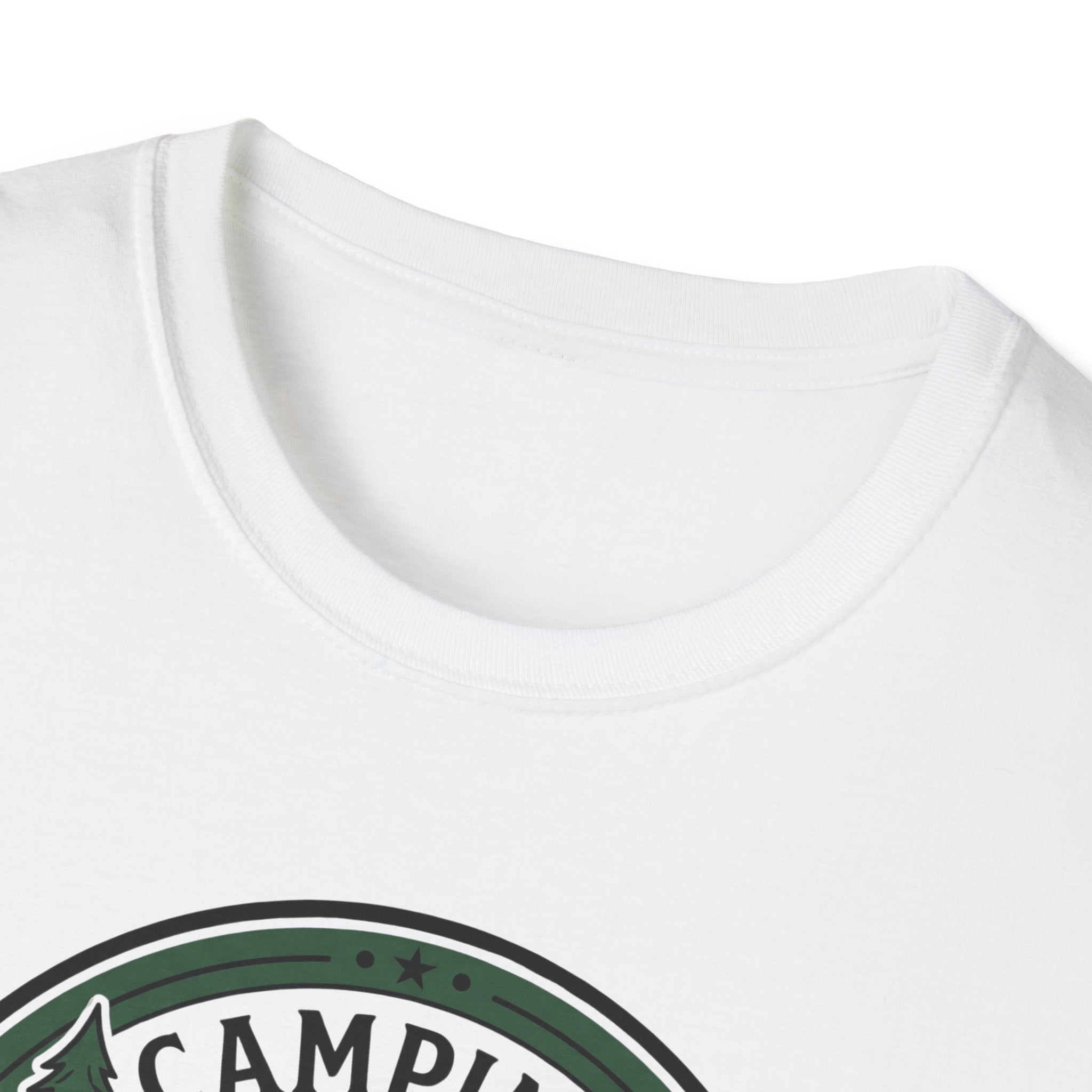 Camping Campfire Tent Graphic T-Shirt | Outdoor Adventure Cabin Design