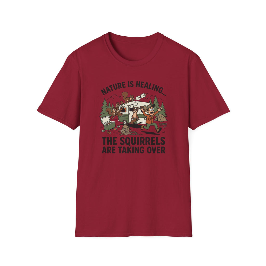 Nature Is Healing The Squirrels Are Taking Over T-Shirt | Squirrel Forest Illustration