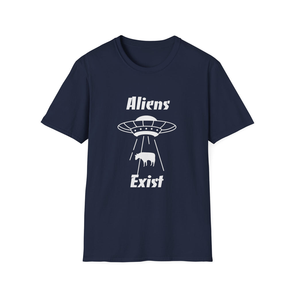 Aliens Exist T-Shirt | UFO Cow Abduction Graphic