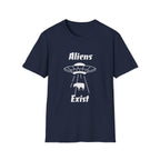 Aliens Exist T-Shirt | UFO Cow Abduction Graphic