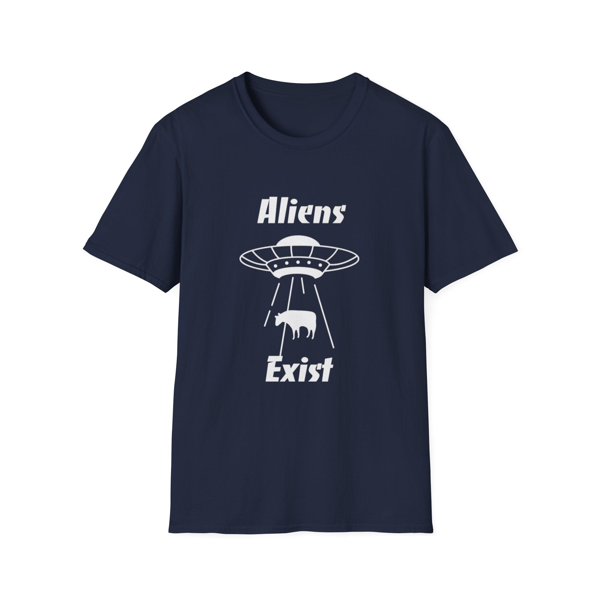 Aliens Exist T-Shirt | UFO Cow Abduction Graphic