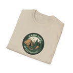 Camp Life Tent and Trees T-Shirt | Retro Outdoors Camper Badge