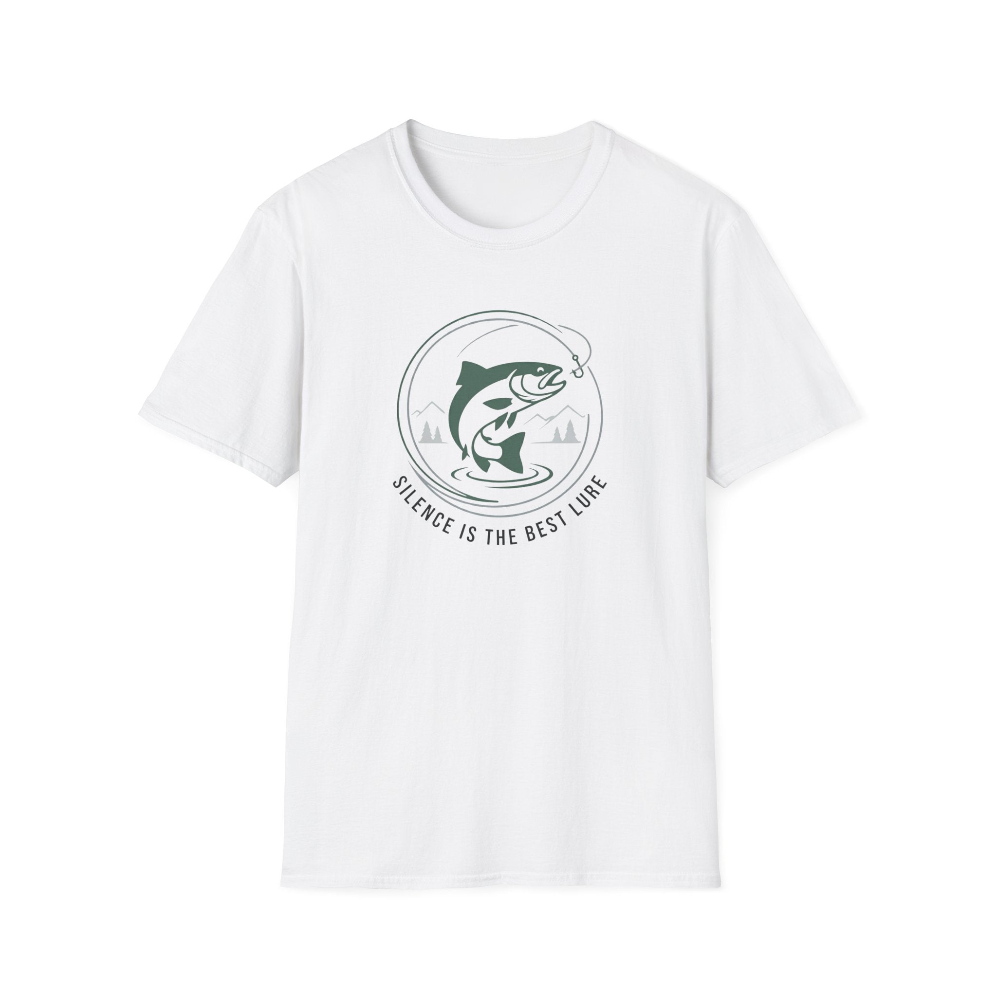 Fishing Trout Illustration T-Shirt | 'Silence Is The Best Lure' Outdoor Angler Tee