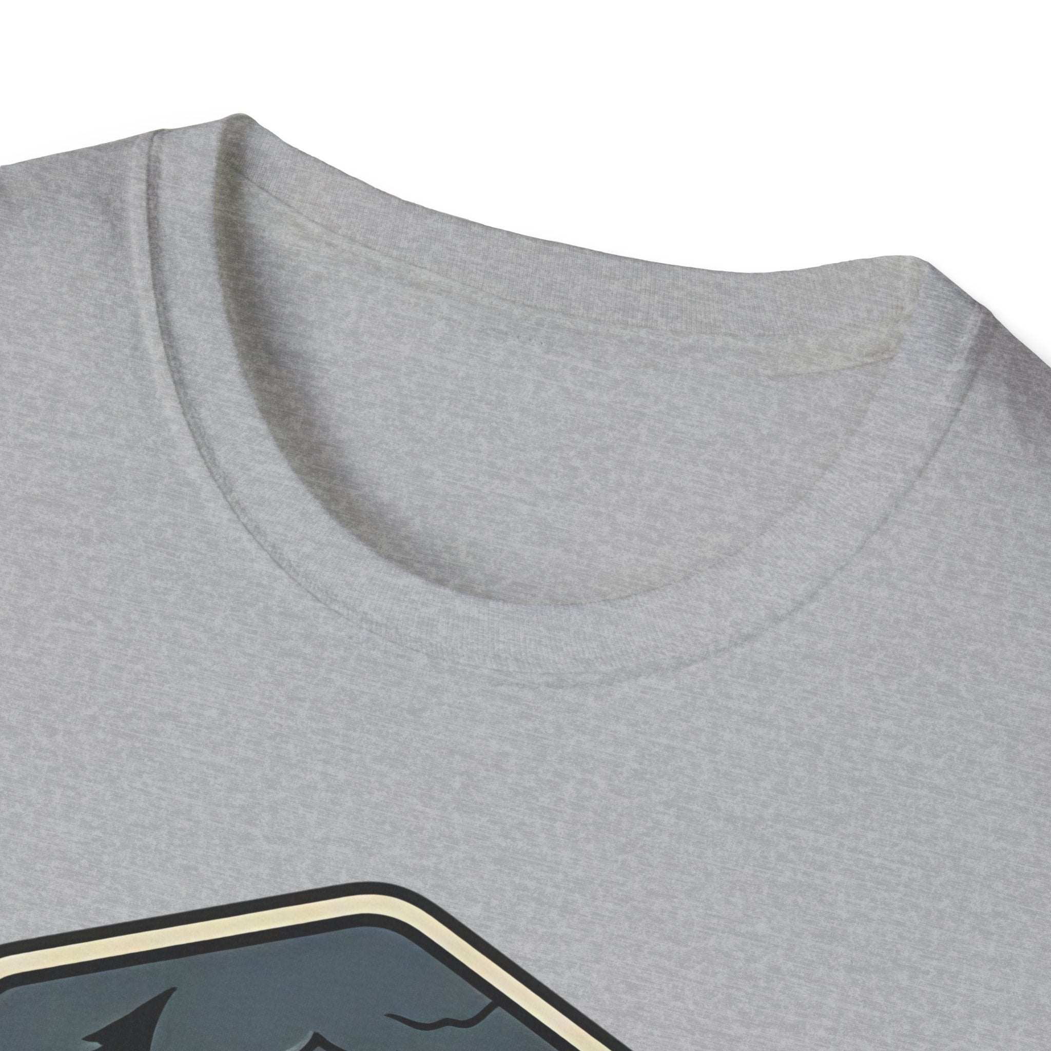 Camping Badge tent and campfire graphic T-Shirt | outdoors hiking adventure emblem