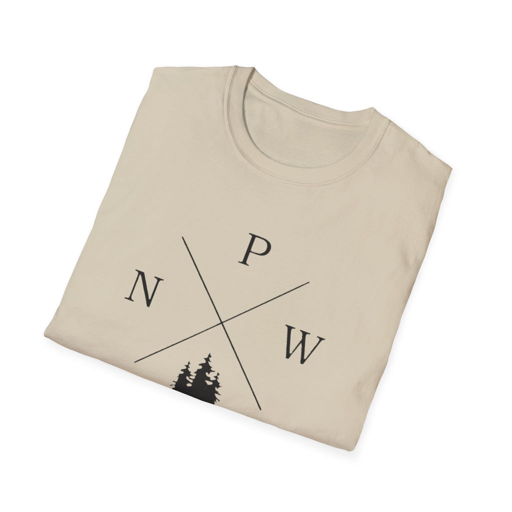 Compass Pines t-shirt | North South East West forest logo