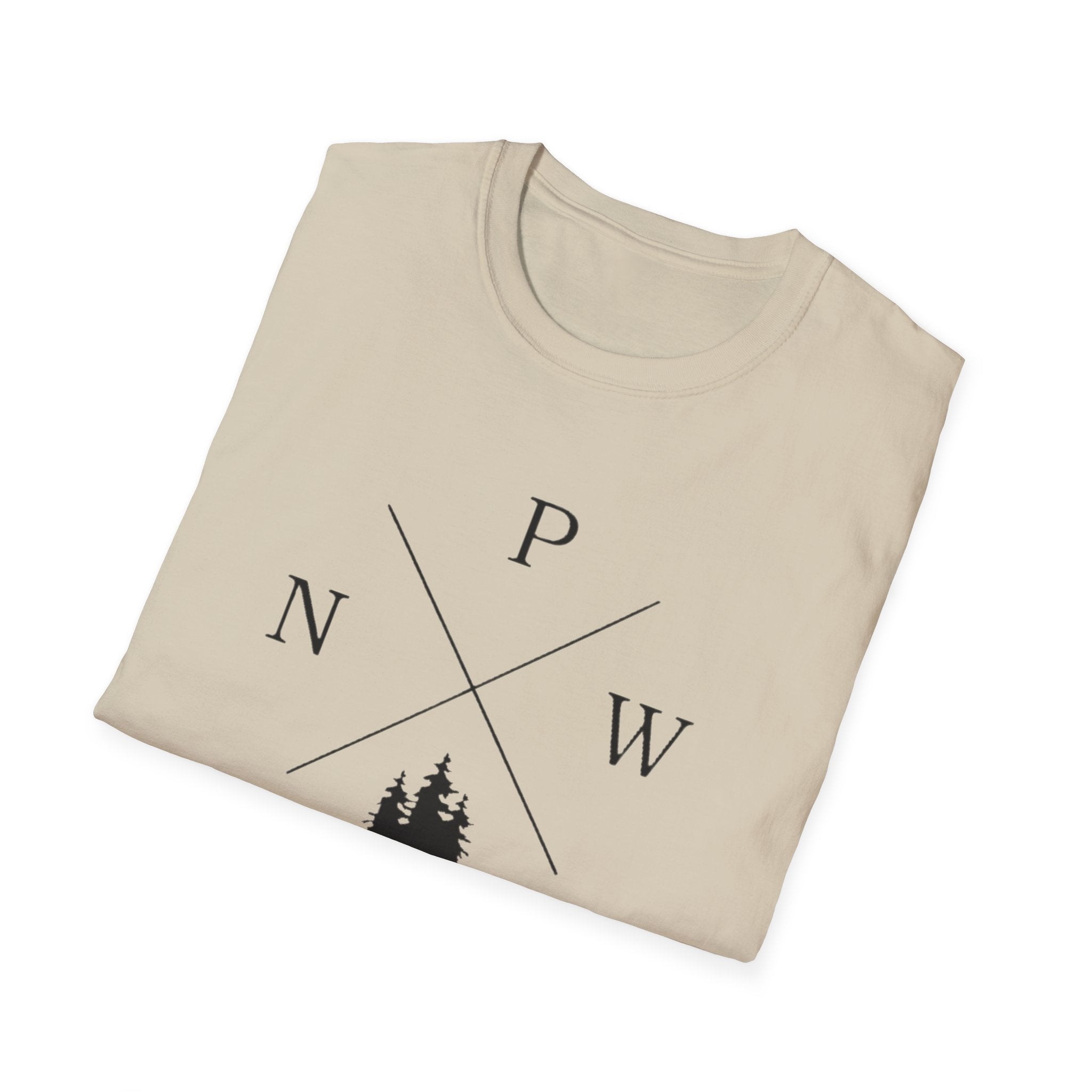 Compass Pines t-shirt | North South East West forest logo
