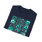 Think About Fishing 24/7 T-Shirt | Fishing Graphic Tee, Nautical Wave Design