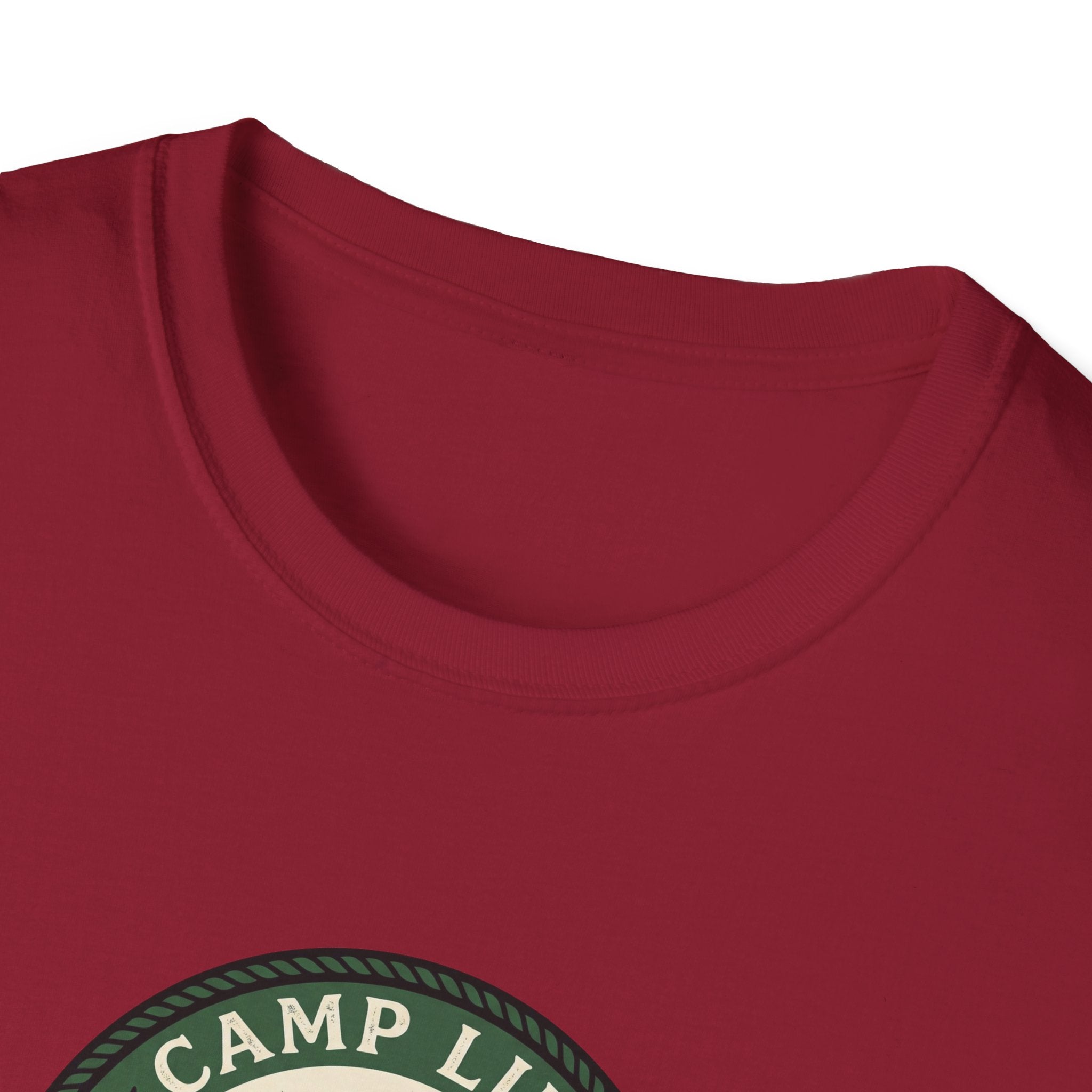 Camp Life Tent and Trees T-Shirt | Retro Outdoors Camper Badge