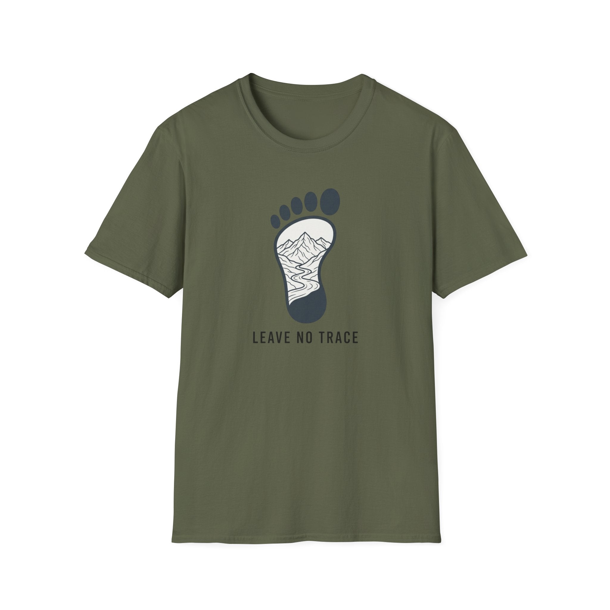 Leave No Trace footprint T-Shirt | Hiking mountain print