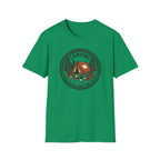 Camping Campfire Tent Graphic T-Shirt | Outdoor Adventure Cabin Design