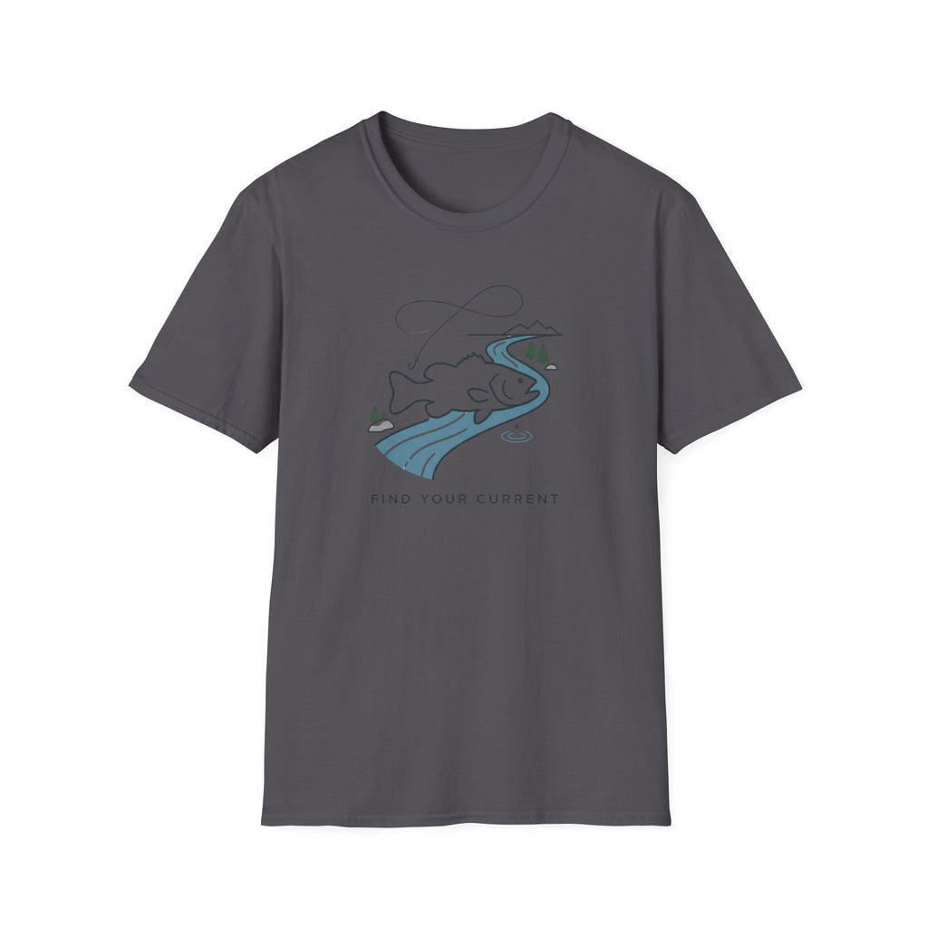 Find Your Current Wave T-Shirt | Surf River Whale Illustration
