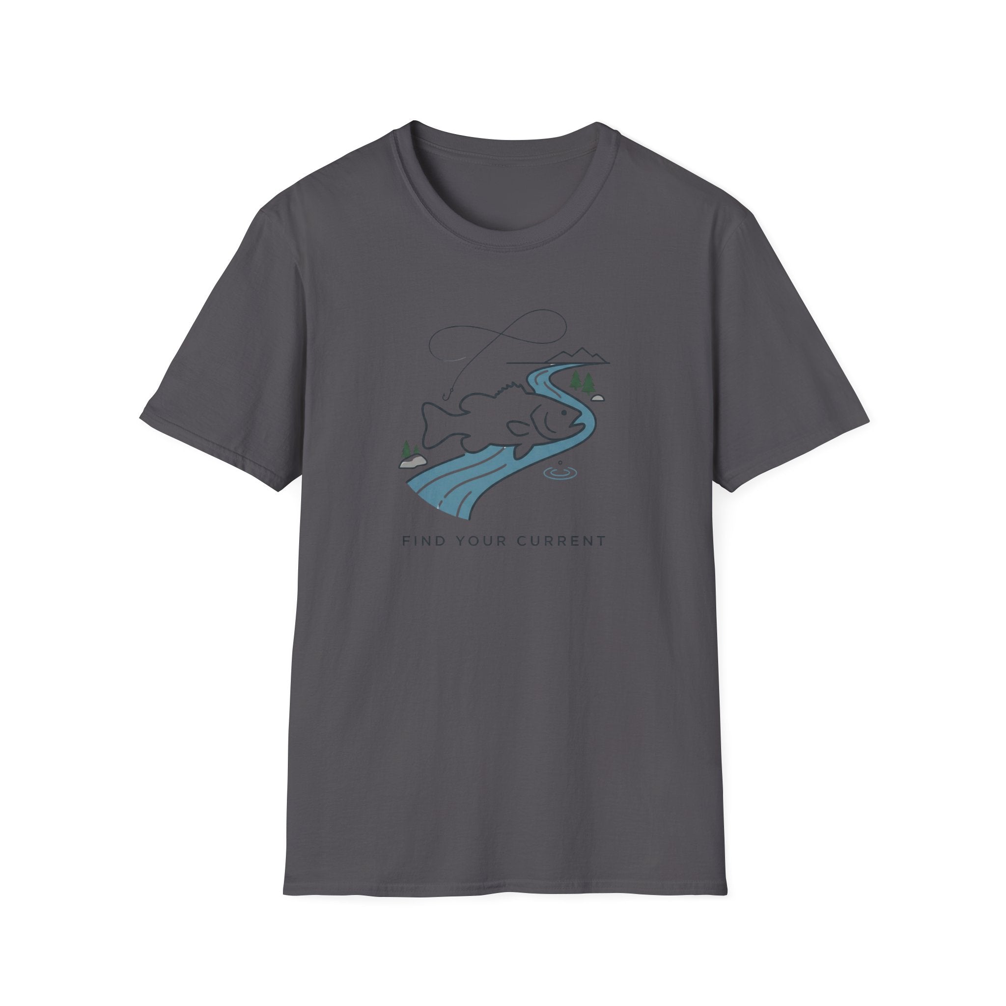 Find Your Current Wave T-Shirt | Surf River Whale Illustration