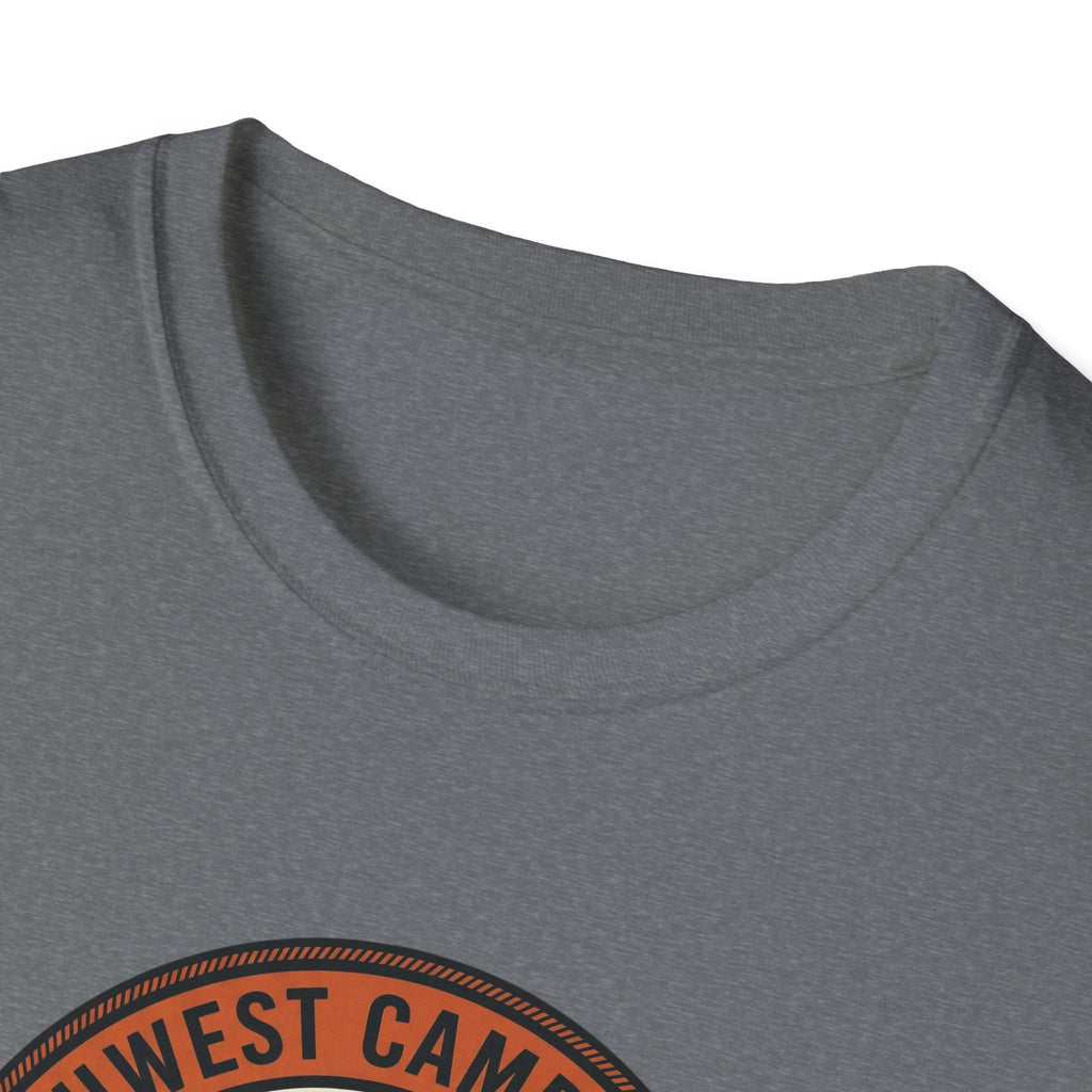 Northwest Camping Club Find Your Fire T-Shirt | Campfire Trees Outdoor Badge Shirt