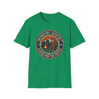 Stayed for the Coffee mountain camping badge T-Shirt | coffee hiking logo