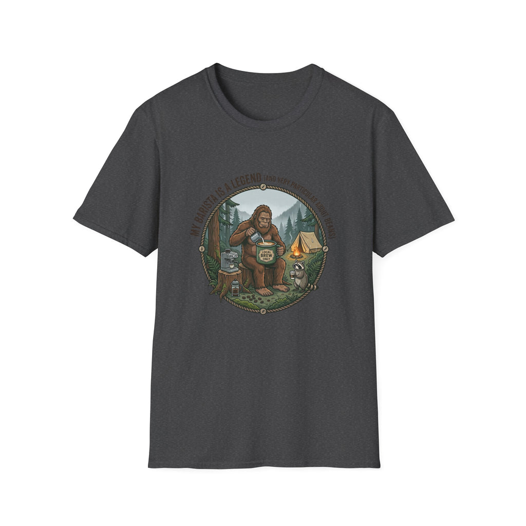 Dad is a Legend Camping T-Shirt | Bear, Campfire, Tent Cabin Illustration