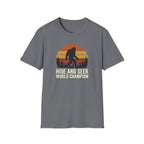 Bigfoot Silhouette Sunset T-Shirt | Retro Sasquatch Design
