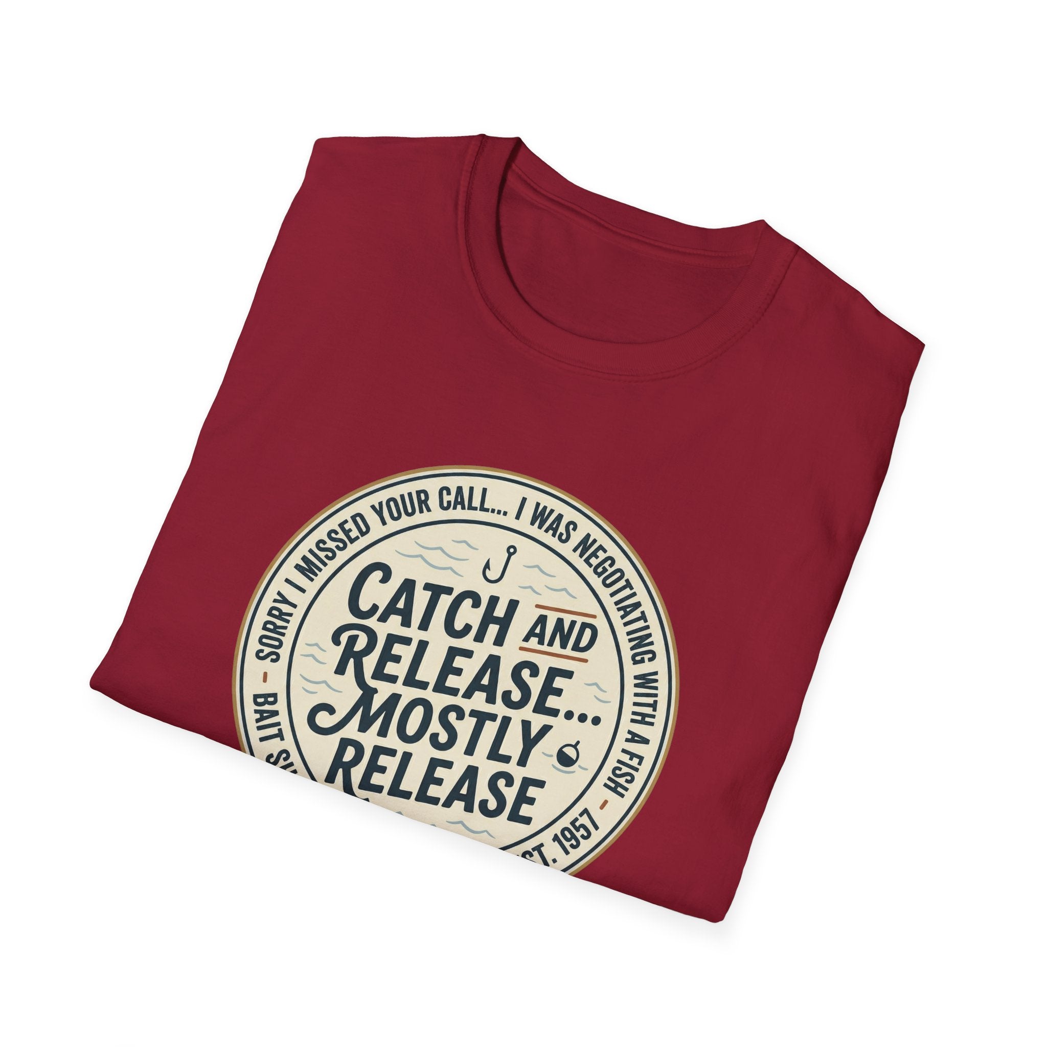 Catch and Release Mostly Release T-Shirt | Fishing Lake Tahoe Badge