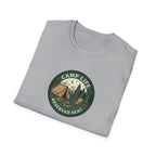 Camp Life Tent and Trees T-Shirt | Retro Outdoors Camper Badge