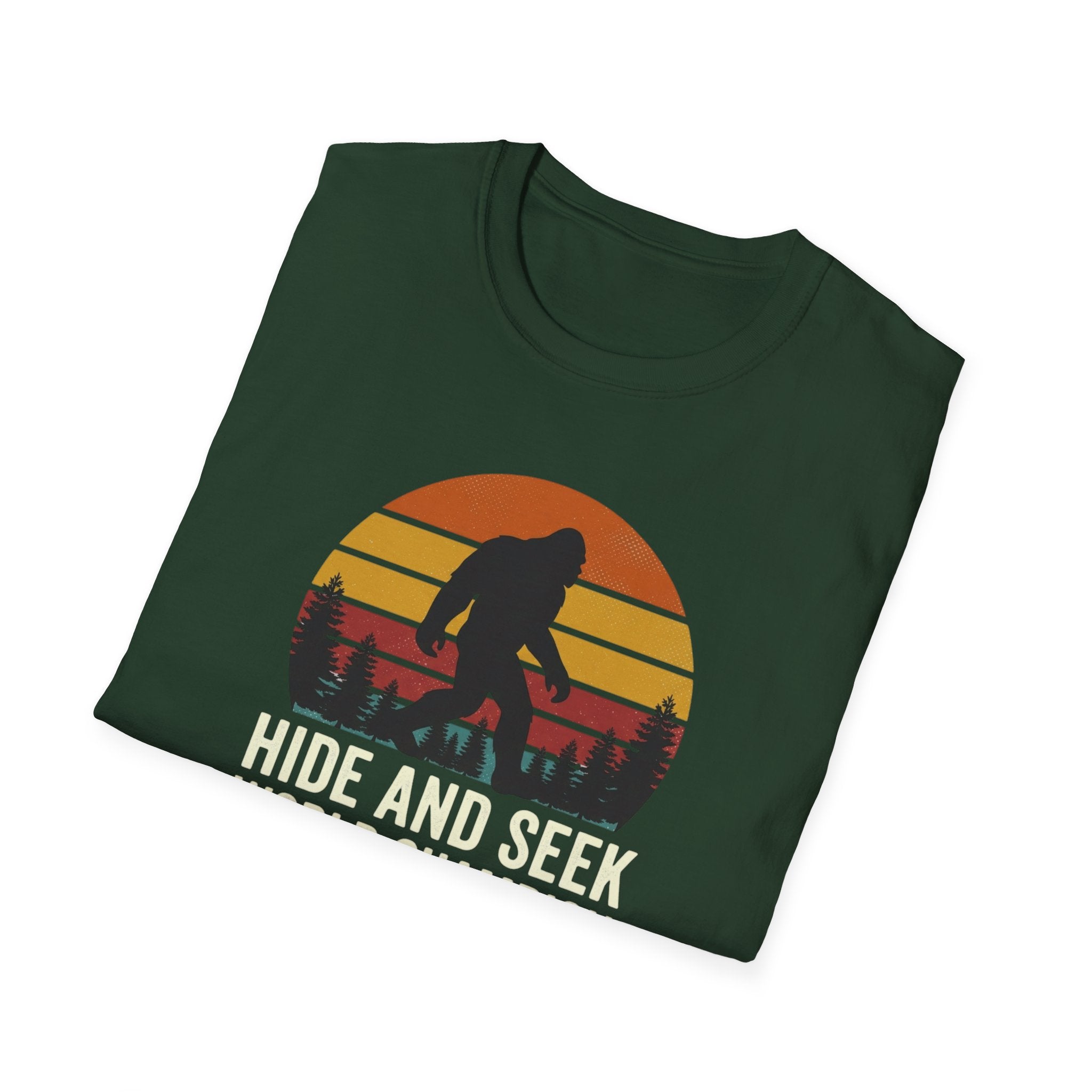 Bigfoot Silhouette Sunset T-Shirt | Retro Sasquatch Design