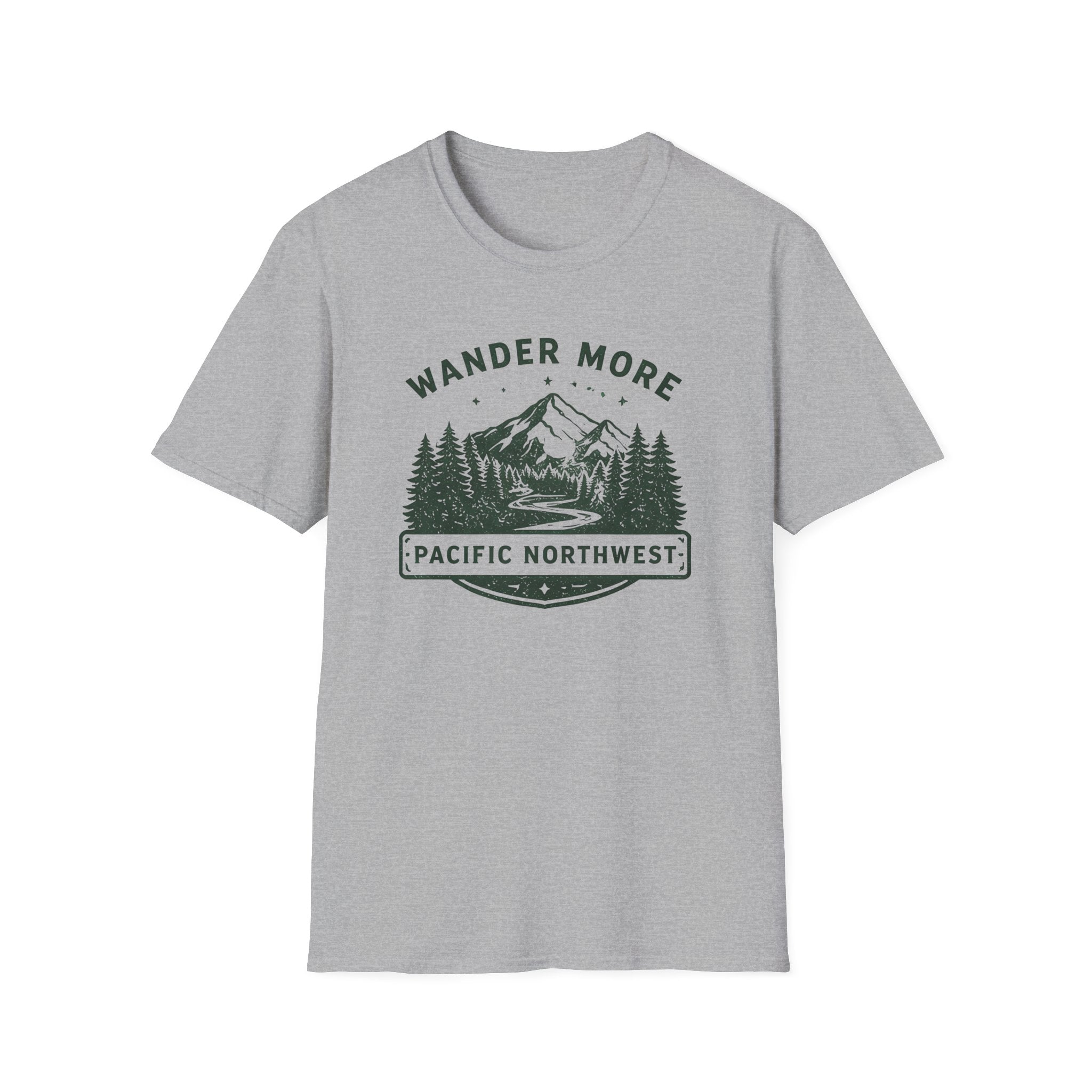 Wander More Pacific Northwest T-Shirt | Mountain Forest Adventure Tee
