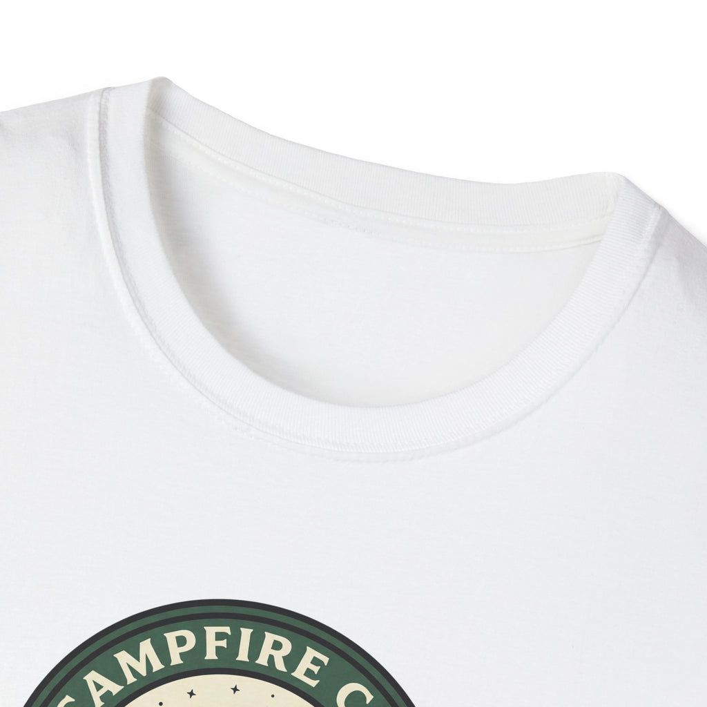Campfire Club Patch design T-Shirt | Mountain Camping Logo Tee