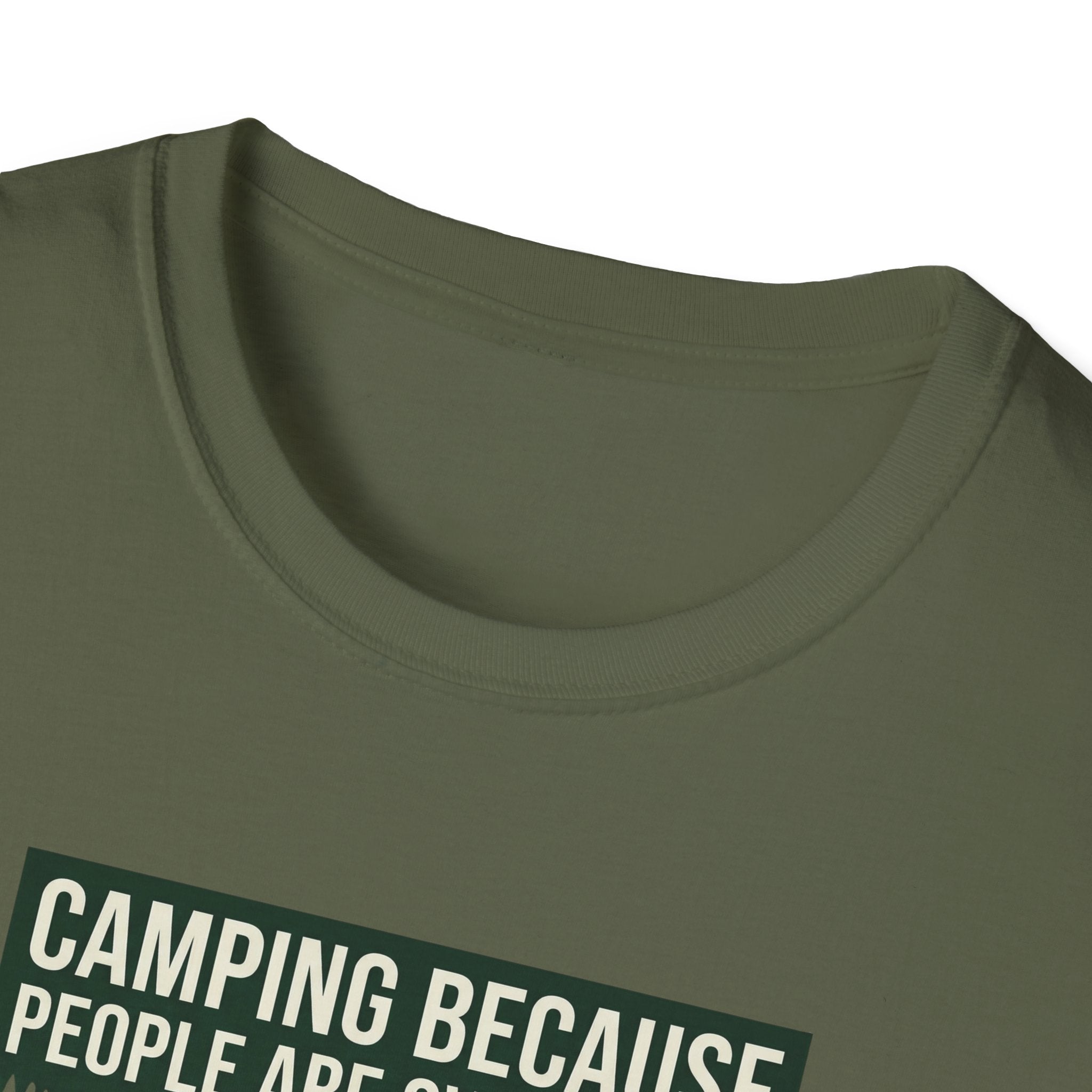 Camping Because People Are Overrated T-Shirt | Camper Graphic Tee, Forest Tent Design