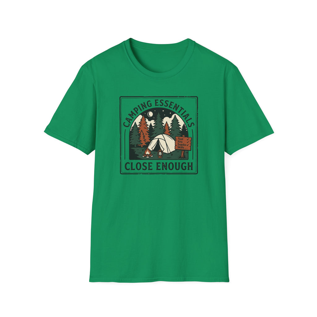 Camping Essentials Close Enough T-Shirt | Tent Forest Camping Shirt