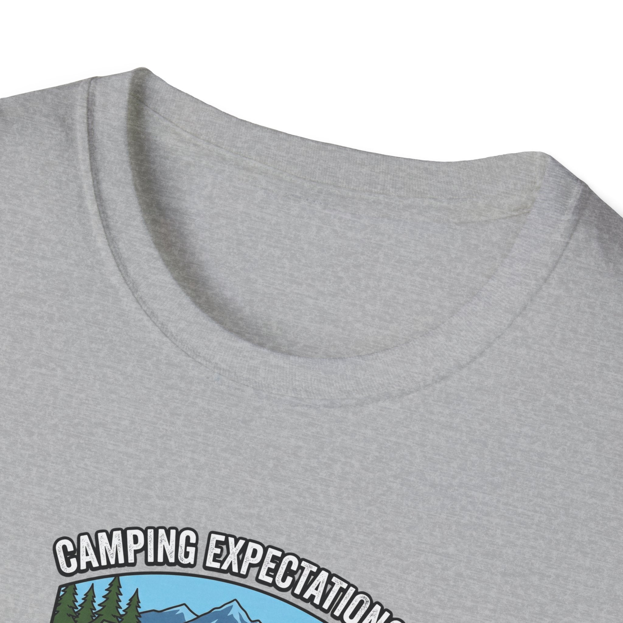Camping Reality T-Shirt | Scenic Tent, Lake, Mountains Outdoor Adventure