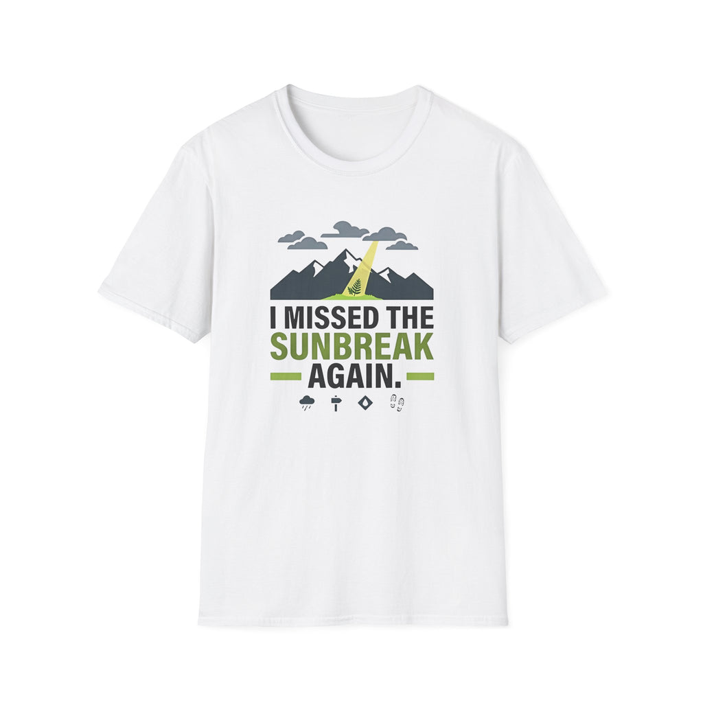 I Missed the Sunbreak Again T-Shirt | Mountain Lightning Graphic Tee