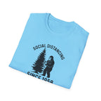 Social Distancing Since 1958 T-Shirt | Bigfoot Sasquatch Graphic