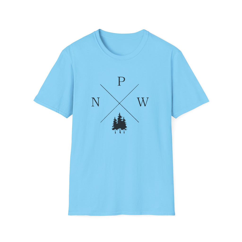 Compass Pines t-shirt | North South East West forest logo