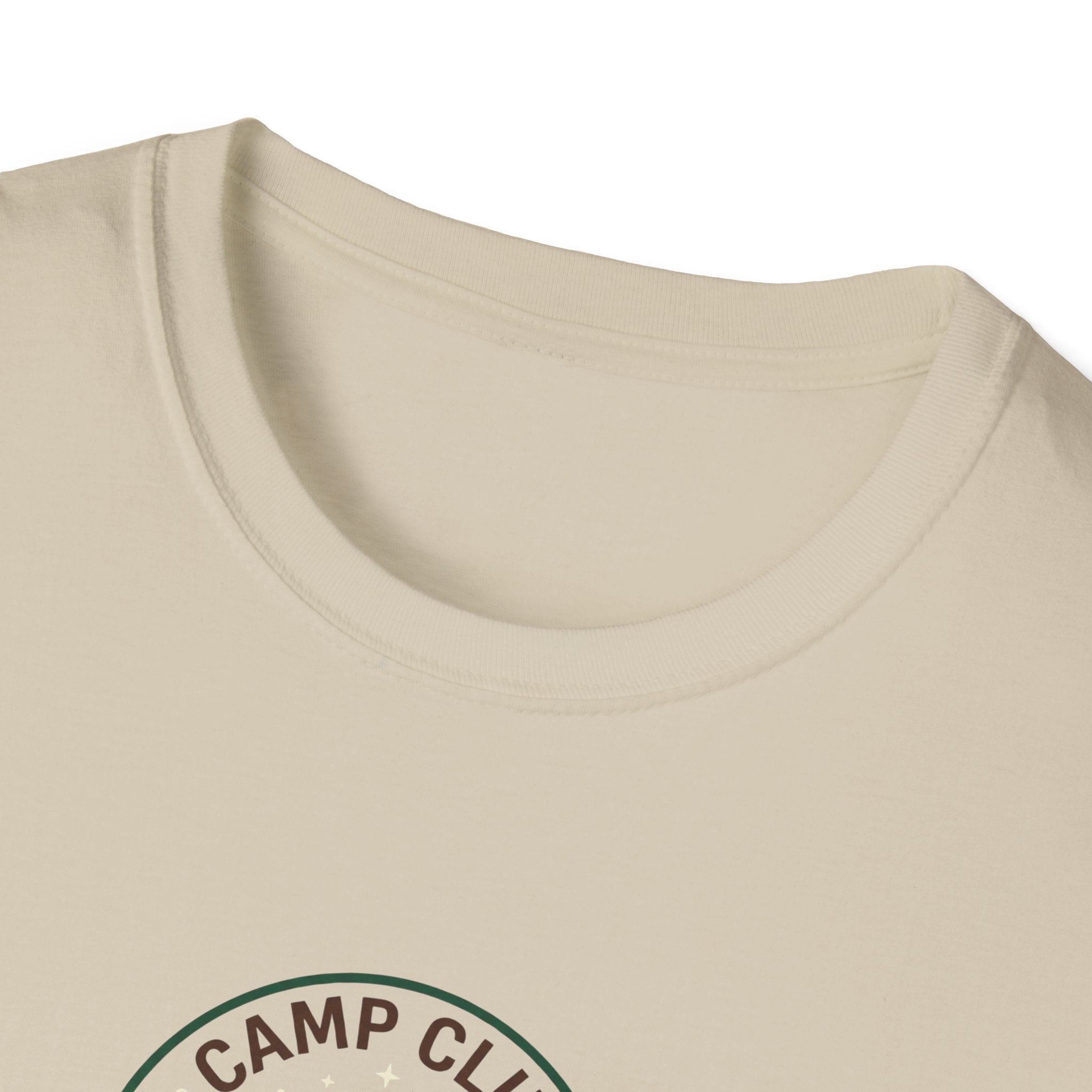 Camp Club We Tried T-Shirt | Camping Badge, Mountains & Pine Trees