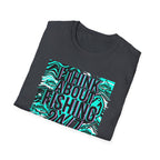 Think About Fishing 24/7 T-Shirt | Fishing Graphic Tee, Nautical Wave Design