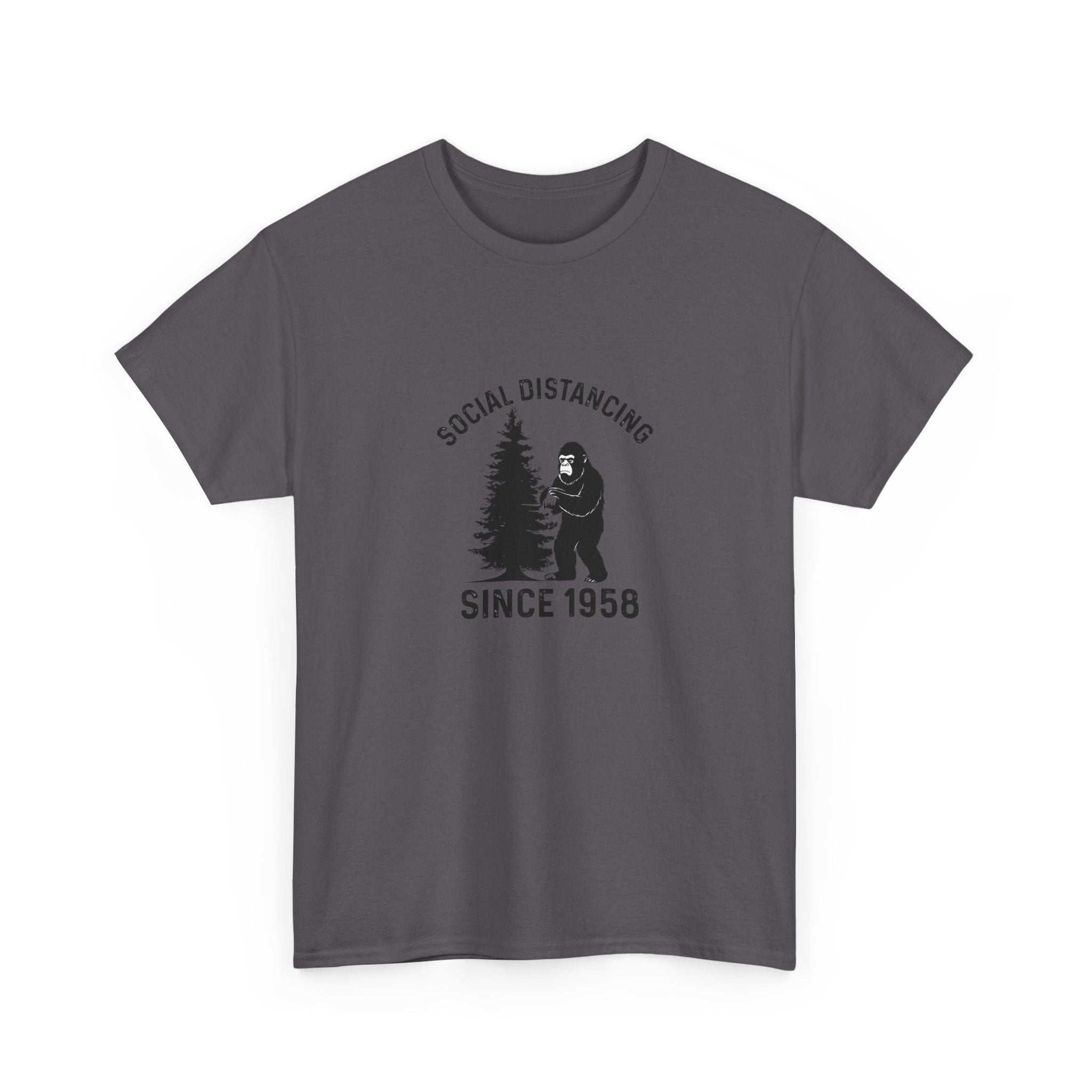 Bigfoot Social Distancing Since 1958 Tee | Sasquatch Forest Graphic Shirt
