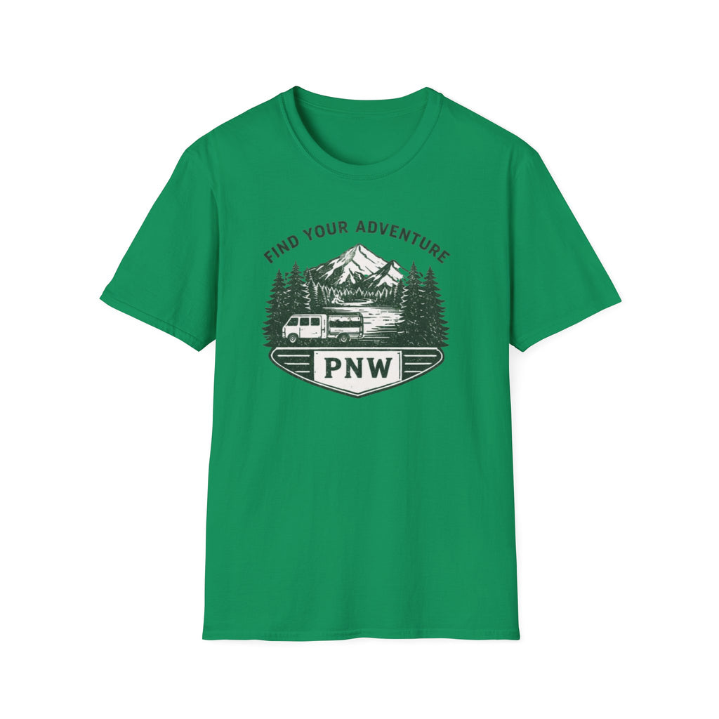 PNW Find Your Adventure T-Shirt | Pacific Northwest Camper Forest Design