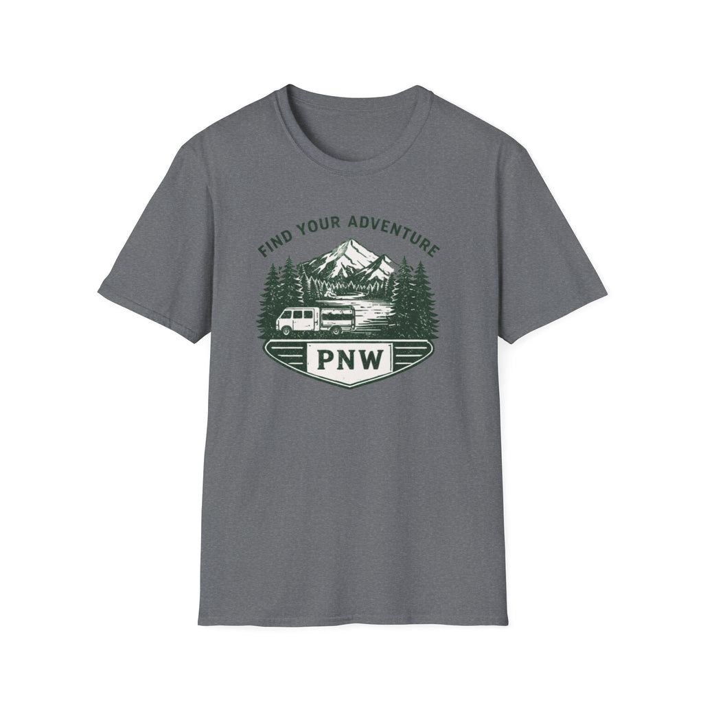 PNW Find Your Adventure T-Shirt | Pacific Northwest Camper Forest Design
