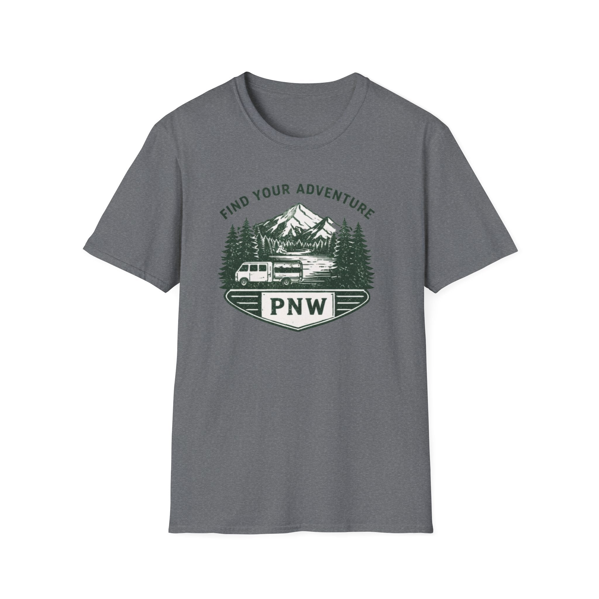 PNW Find Your Adventure T-Shirt | Pacific Northwest Camper Forest Design