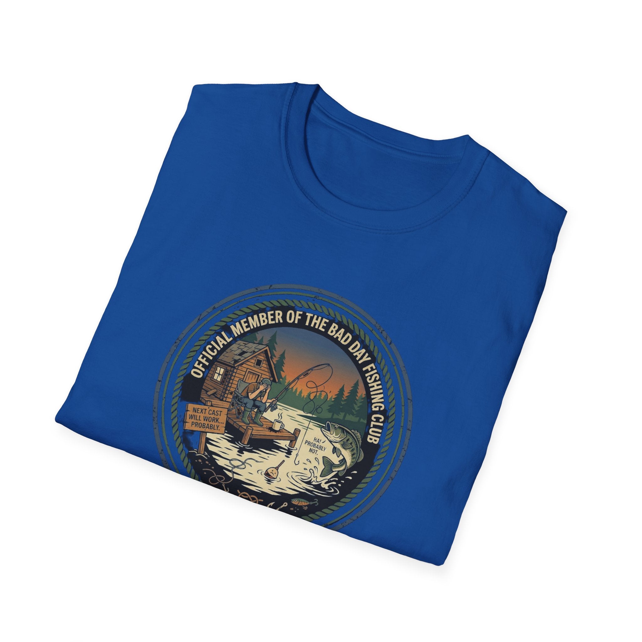 Retro Fishing Camp badge T-Shirt | Lake Sunset Outdoor Graphic