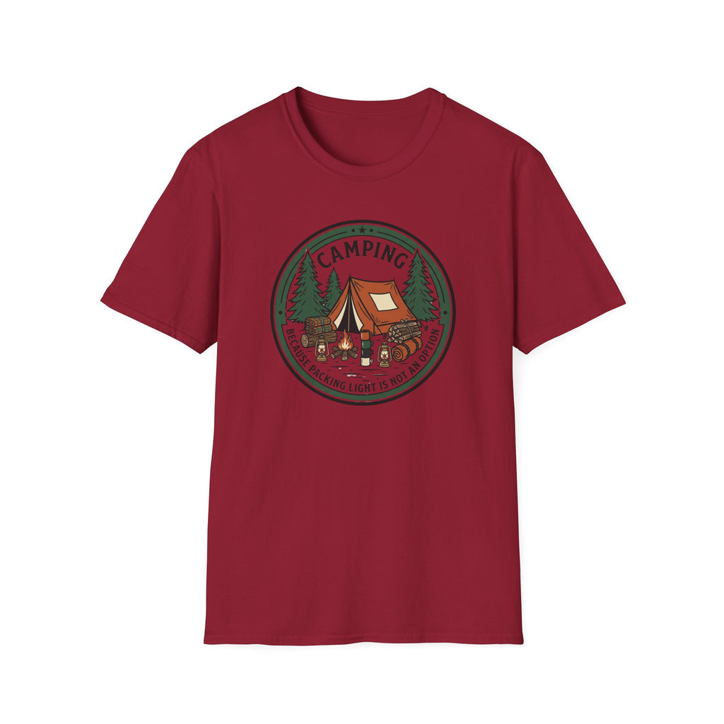 Camping Campfire Tent Graphic T-Shirt | Outdoor Adventure Cabin Design