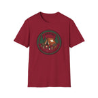 Camping Campfire Tent Graphic T-Shirt | Outdoor Adventure Cabin Design