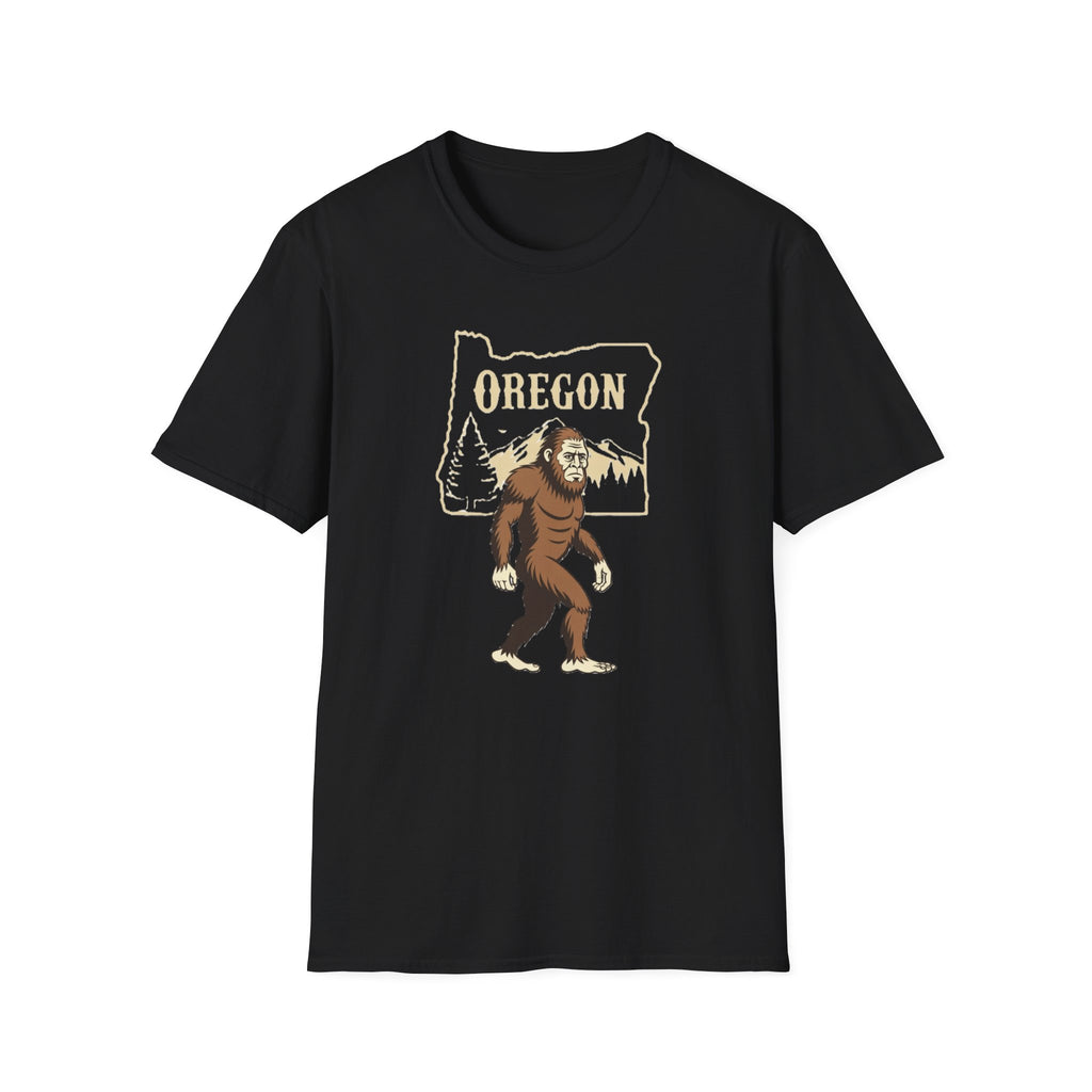 Oregon Bigfoot T-Shirt | Sasquatch Forest State Outline