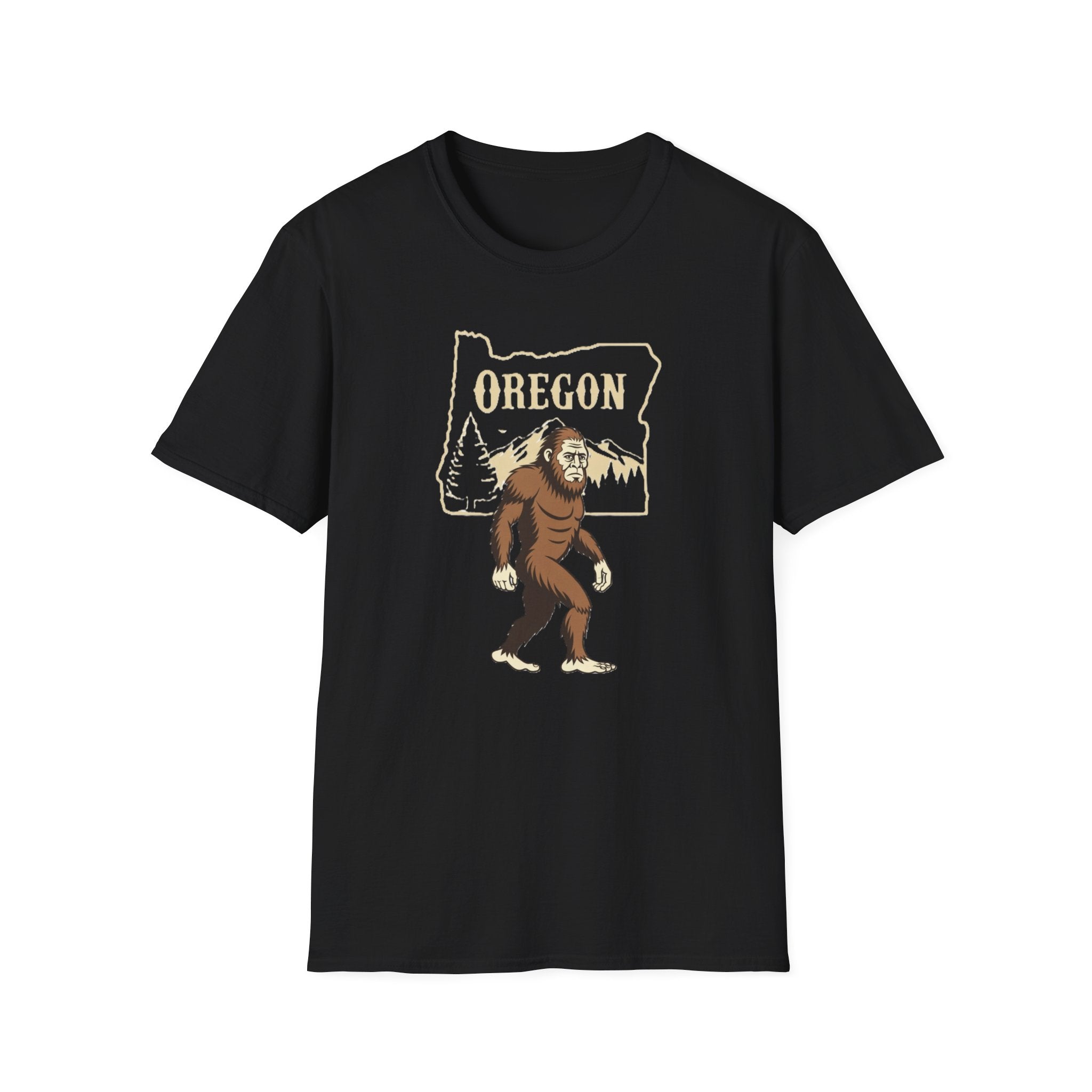 Oregon Bigfoot T-Shirt | Sasquatch Forest State Outline