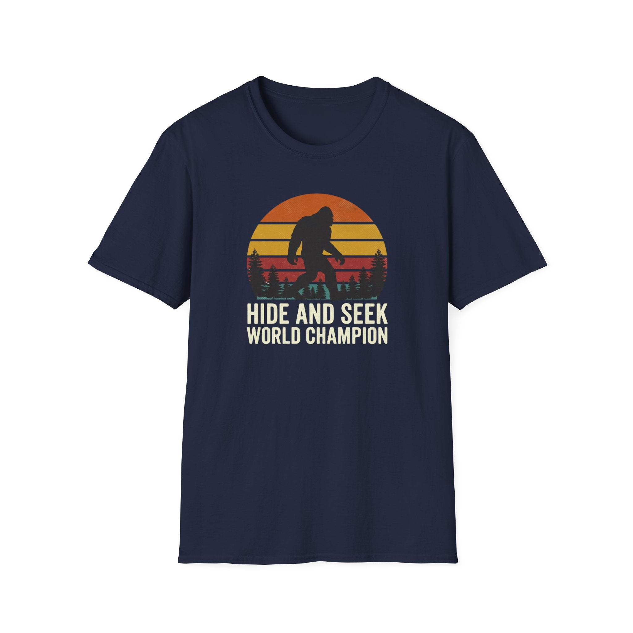Bigfoot Silhouette Sunset T-Shirt | Retro Sasquatch Design